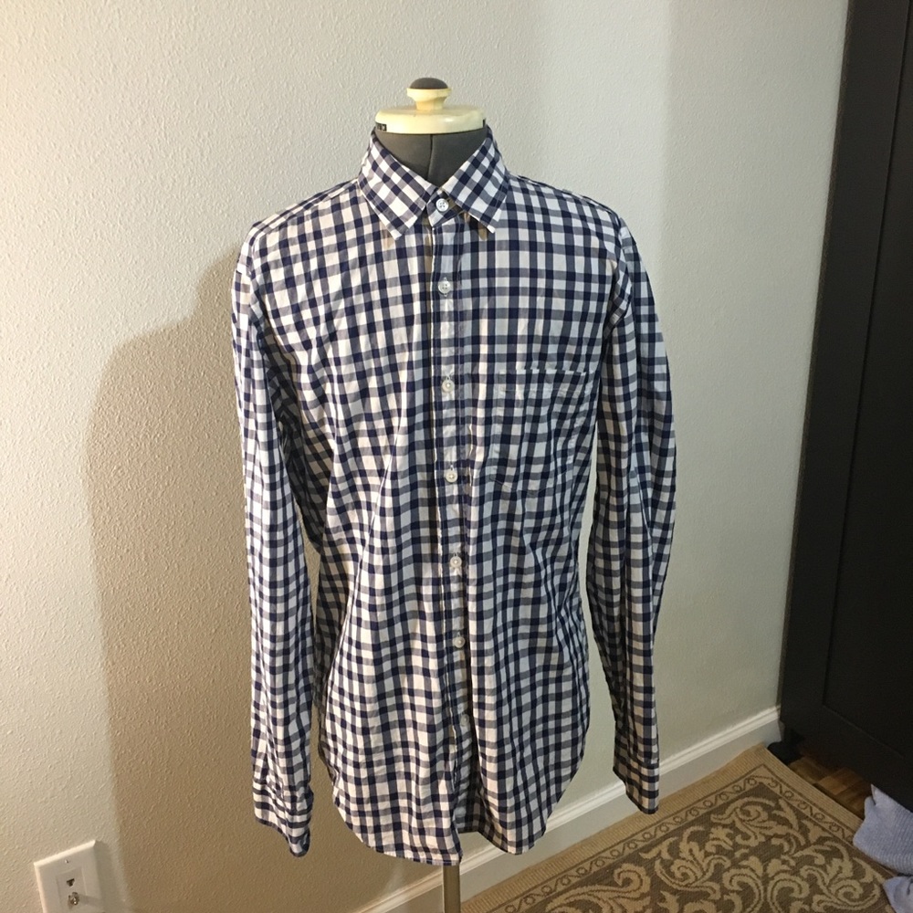 J Crew Checkered Button Up Dress Shirt - Small